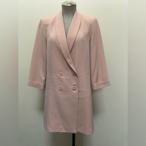 Double breasted longline blazer jacket pink